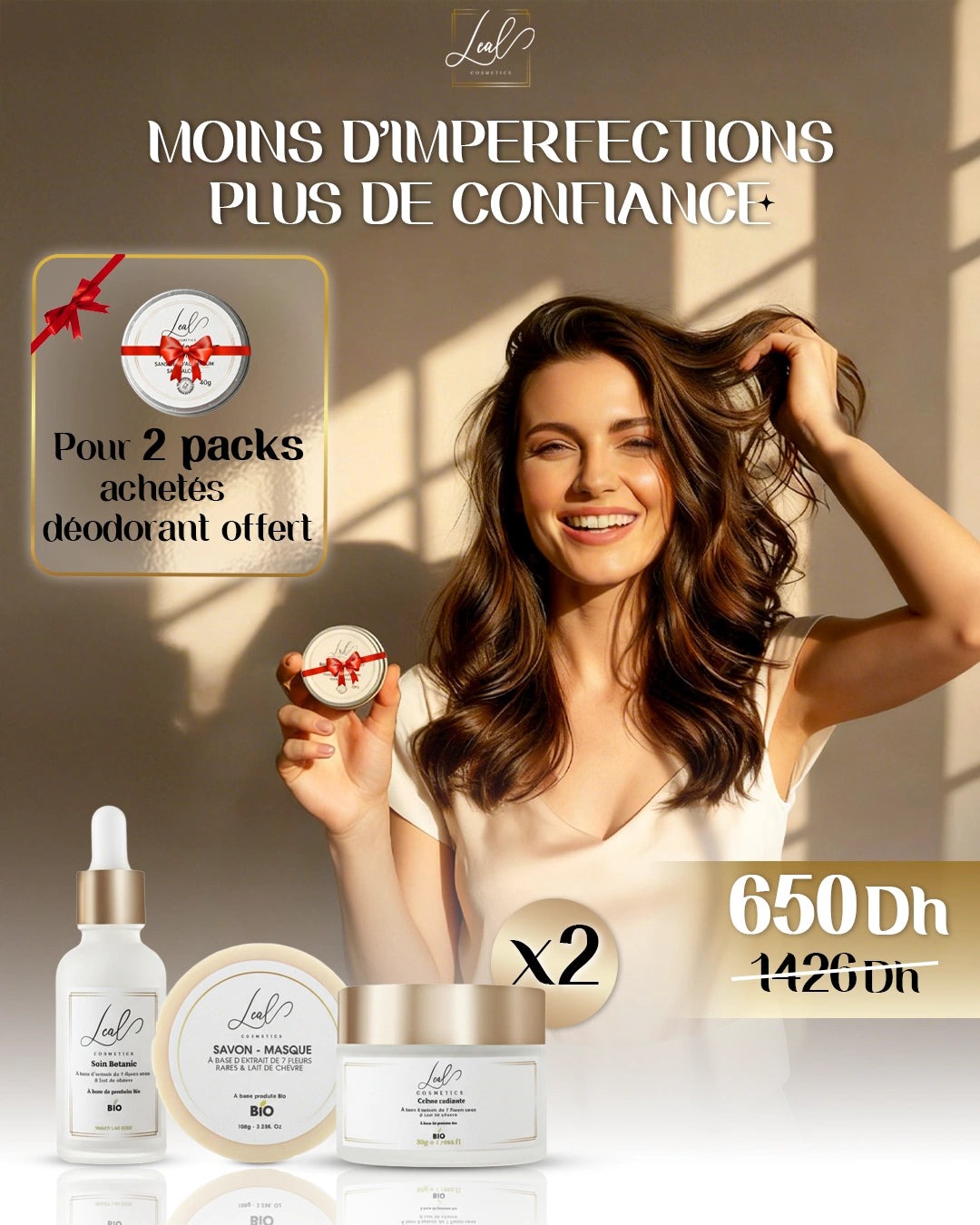 1 Pack acheté = 1 Pack offert + Déo cadeau - Promo